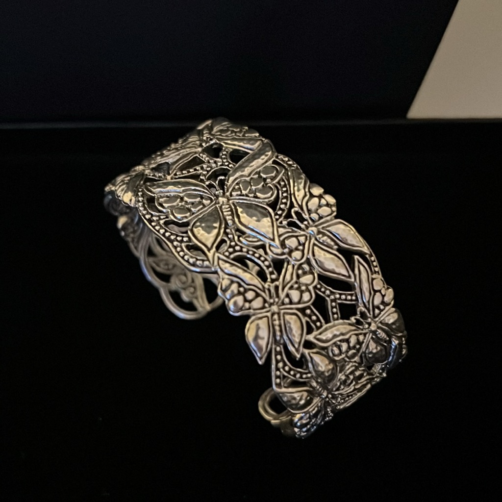 Luxury Artisan Of Bali Butterfly Cuff. Artisan-Crafted Of Solid Sterling Silver.